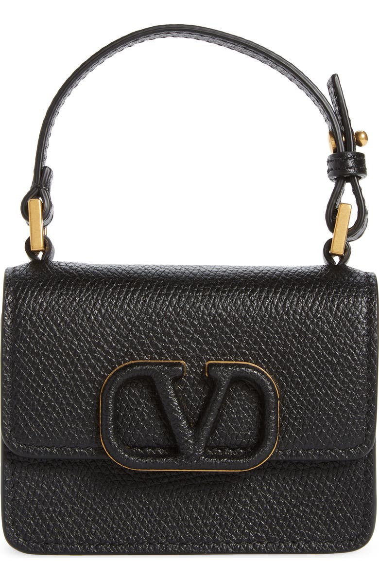 Valentino Garavani Micro VLOGO Leather Top Handle Bag, Main, color,