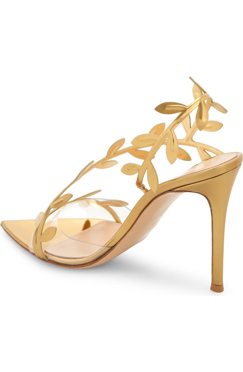 Gianvito Rossi Flavia Leaf Pointed Toe Asymmetric Slingback Sandal, Alternate, color, Trasp/Mekong