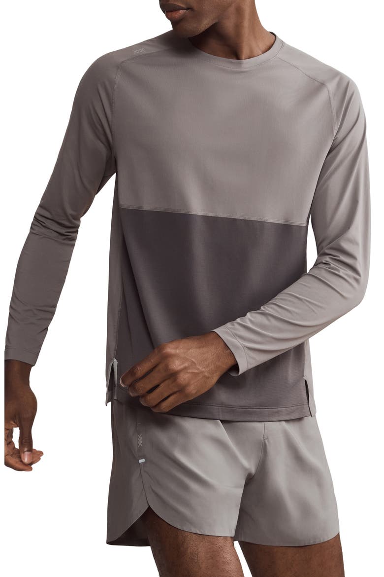 Extra Mile Long Sleeve Training T-Shirt, Main, color, SMOKE/ ASPHALT