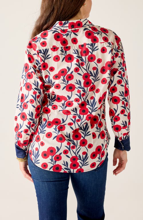 Voyageur By Mersea Margot Button Up Shirt In Red