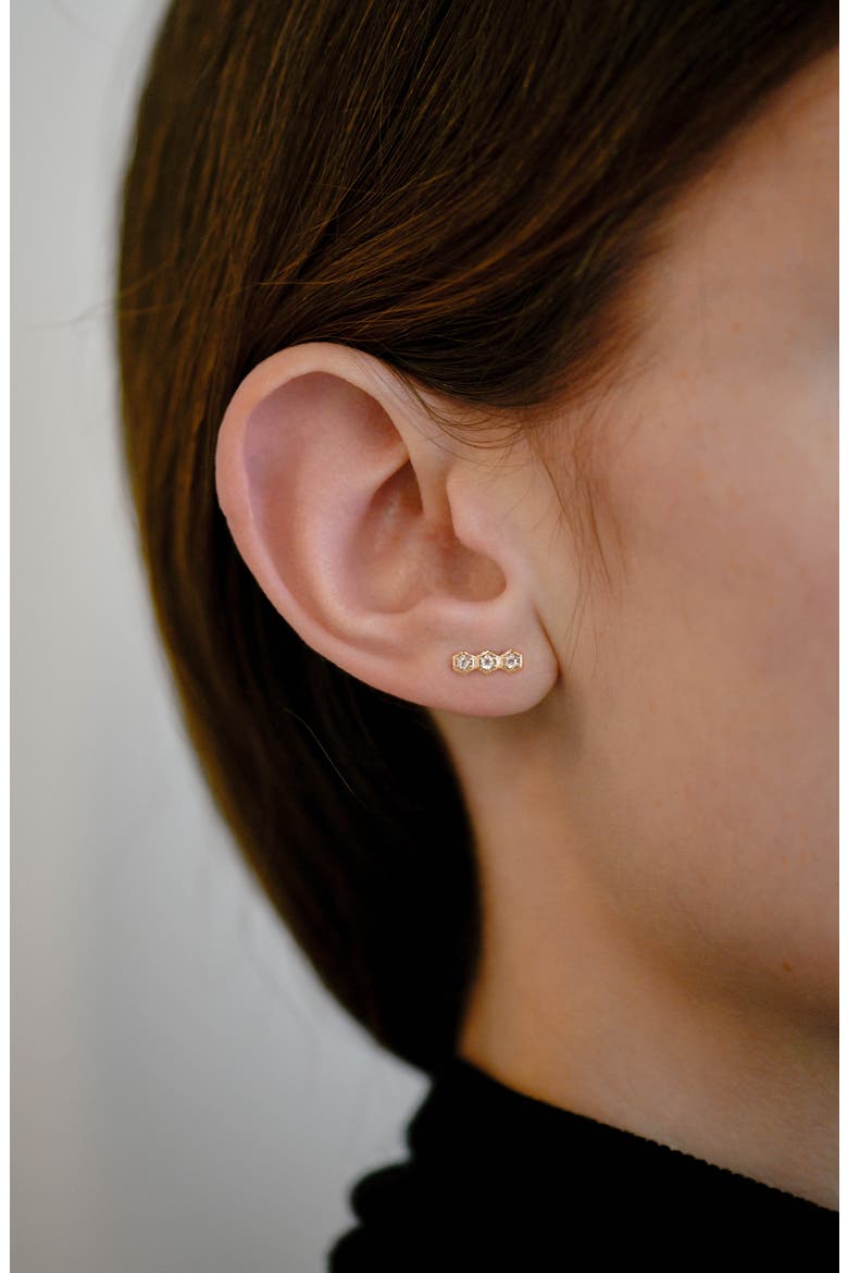 Jac + Jo Mini Bolt Single Stud Earring, Alternate, color, GOLD