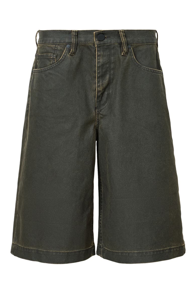 Louie Oversize Denim Shorts, Alternate, color, GOLDEN BLACK