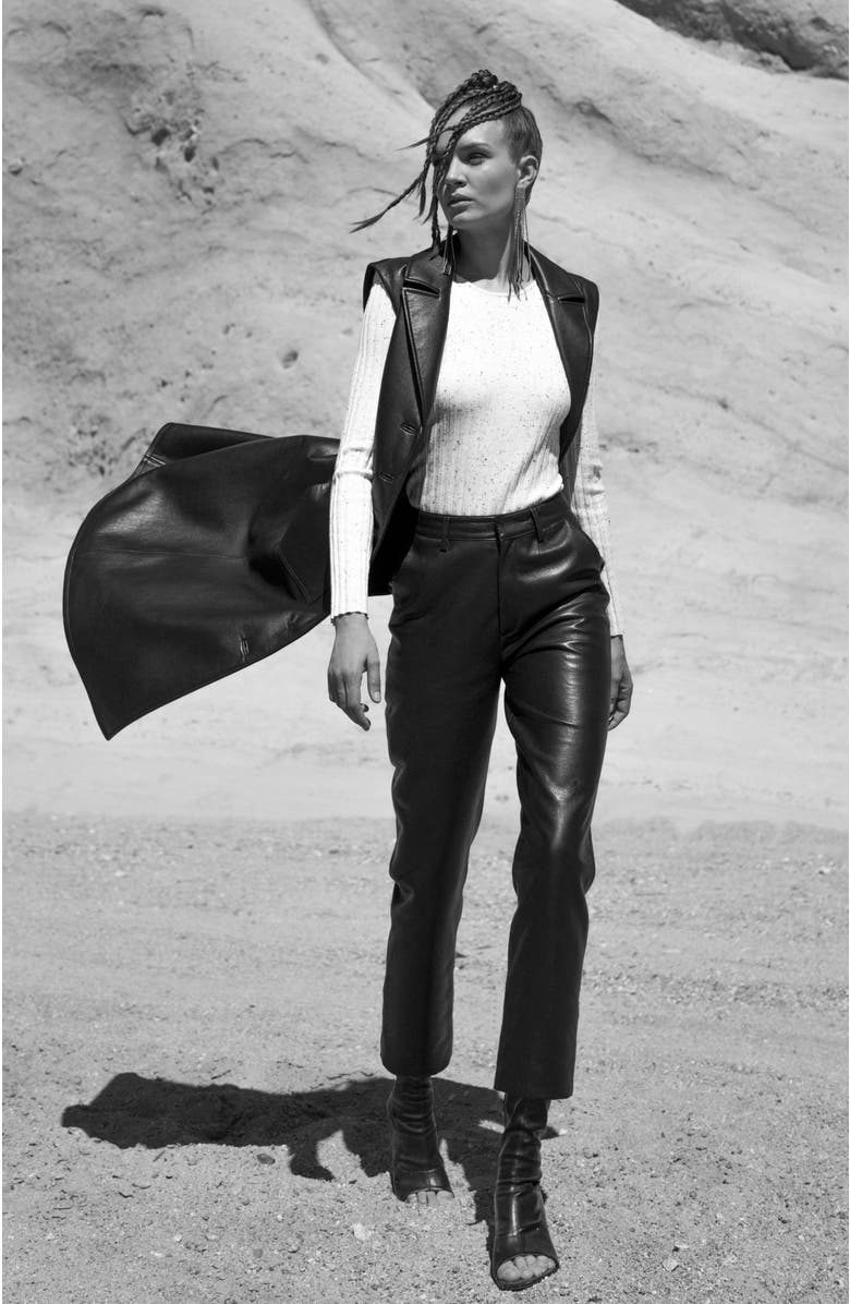 AS by DF Lola Recycled Leather Dress, Alternate, color, 