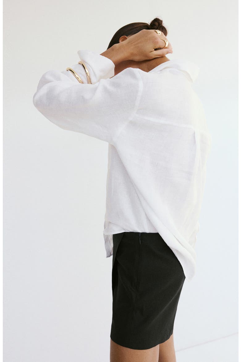 Pocket Linen Shirt, Alternate, color, OFF WHITE