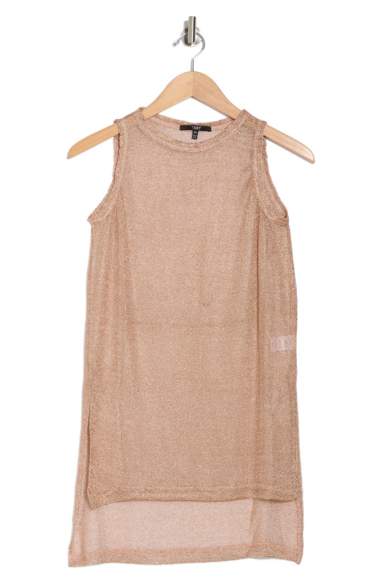 Tart Metallic High-Low Tunic Sweater, Alternate, color, Rose Gold Chain Metallic