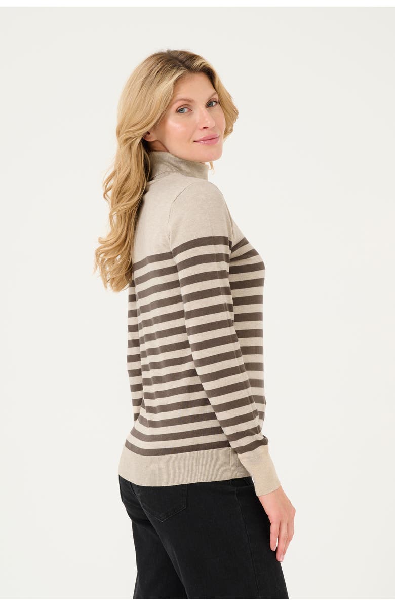 Kaffe KAlizza Roll Neck Slim Fit Pullover, Alternate, color, Feather Gray/ Brown