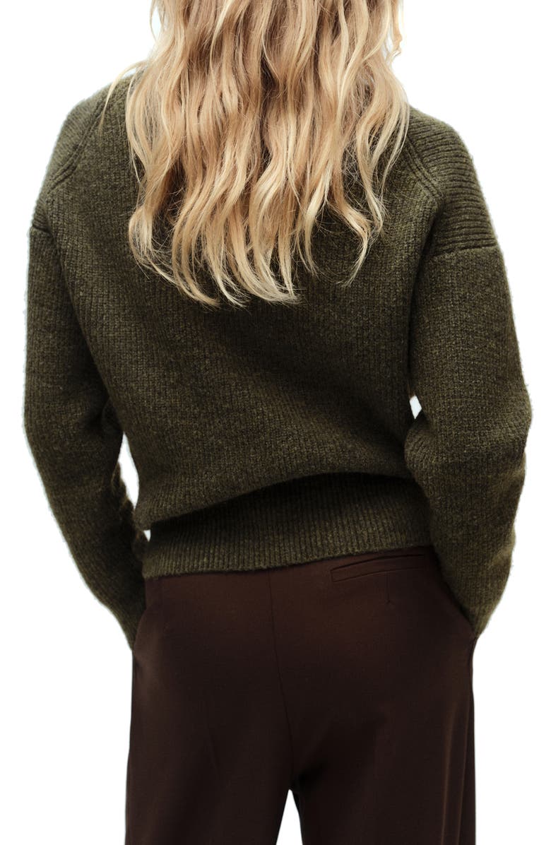 MANGO V-Neck Rib Cardigan, Alternate, color, 