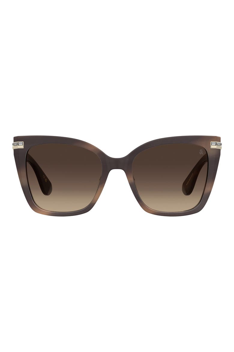 55mm Square Sunglasses, Main, color, HAVANA BROWN/ BROWN