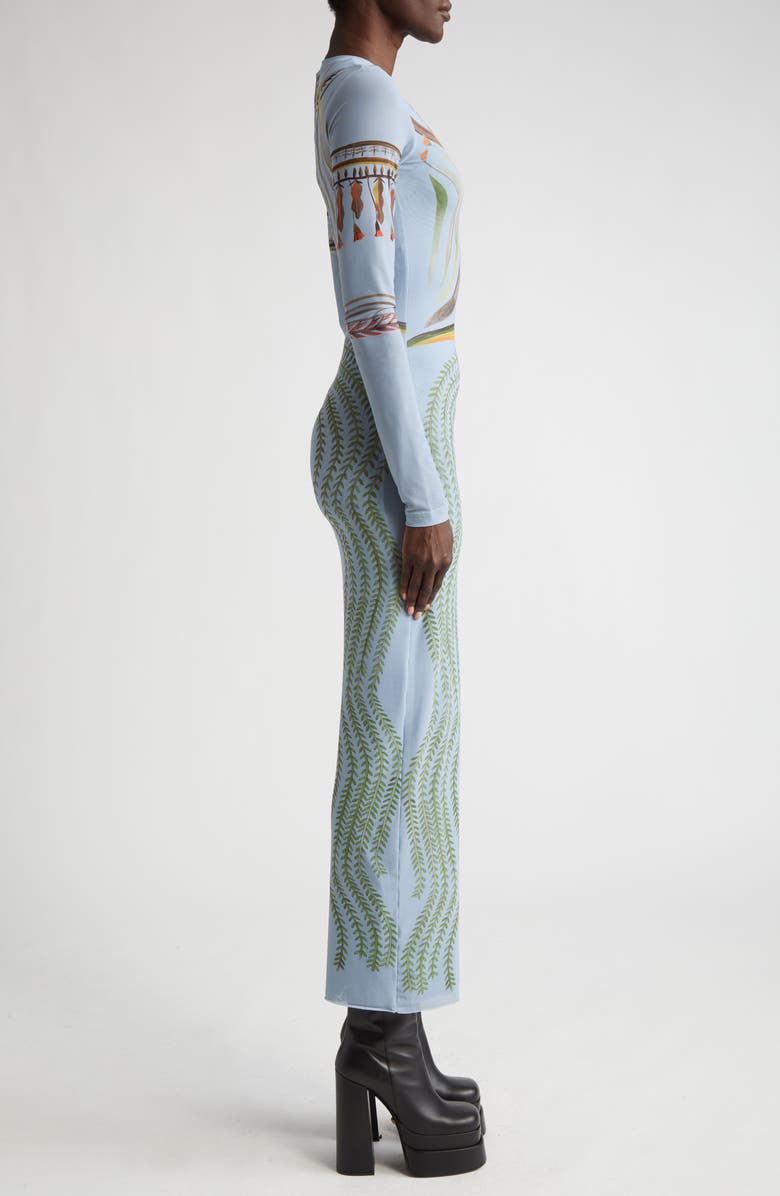 Altuzarra Atalanti Botanical Print Stretch Mesh Dress, Alternate, color, 