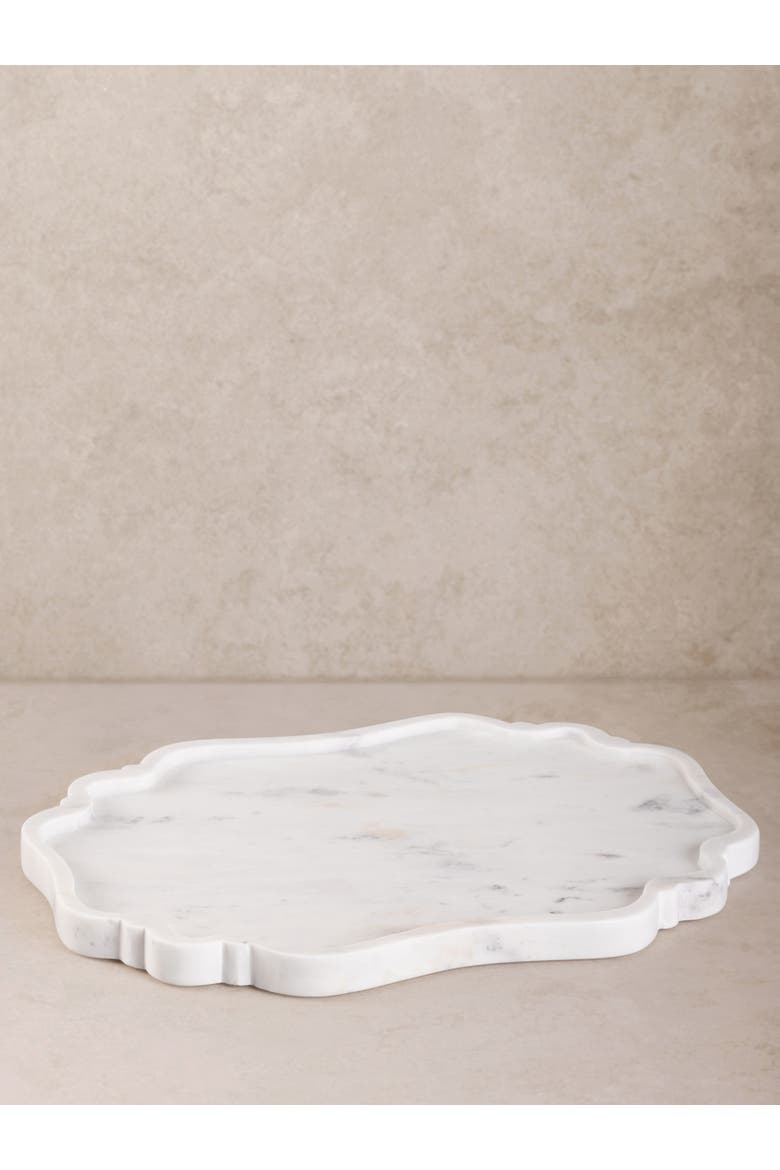 Cascade White Marble Tray, Alternate, color, Ivory