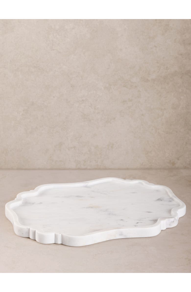 GAURI KOHLI Cascade White Marble Tray, Alternate, color,