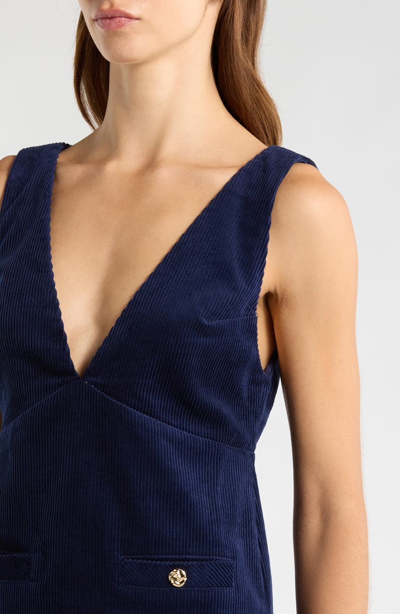 Lost + Wander Twilight Allure Long Sleeve Mixed Media Minidress, Alternate, color, Midnight-Navy