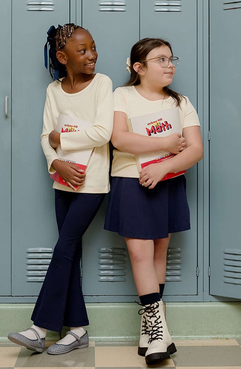 Mightly Organic Cotton Solid Flare Leggings, Alternate, color, Navy