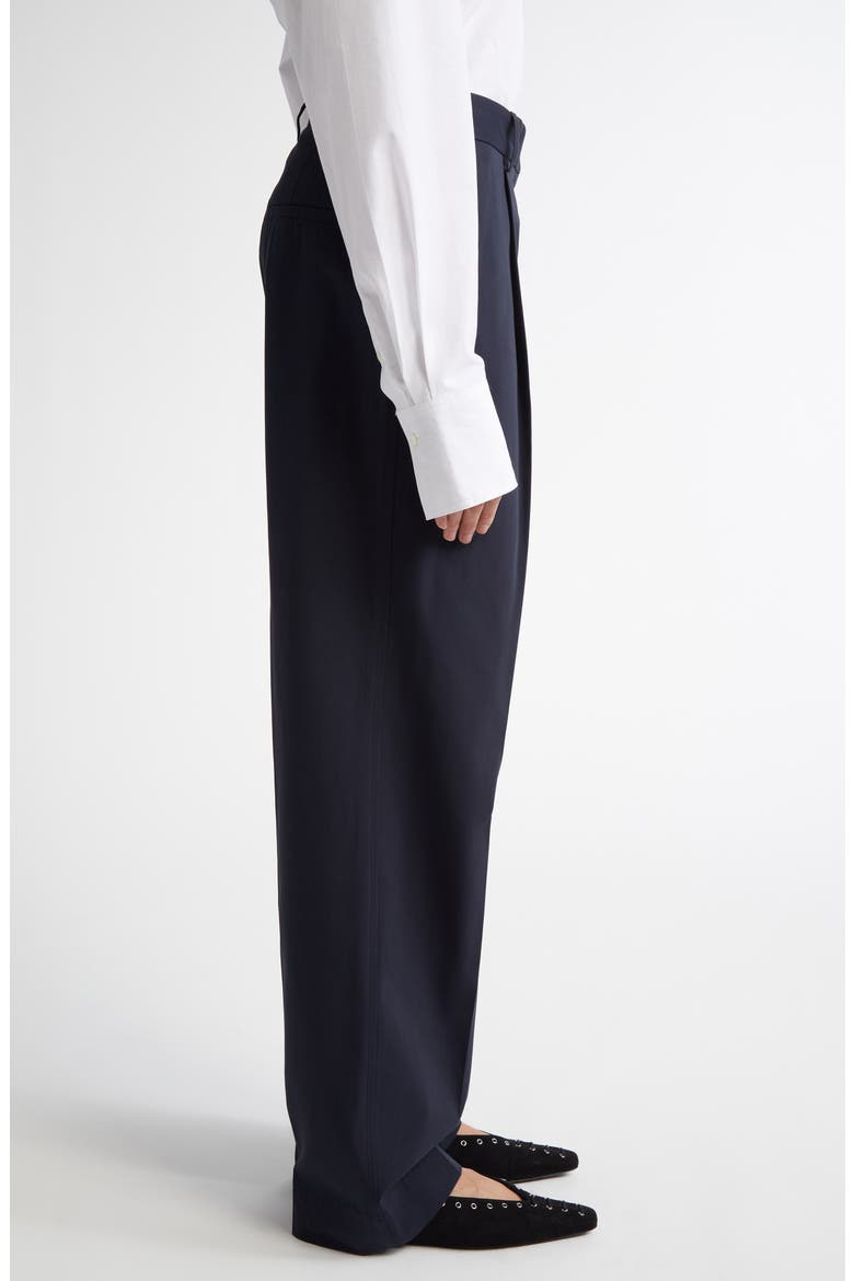 Pleated Straight Leg Trousers, Alternate, color, NIGHTFALL