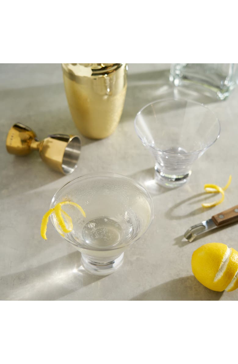 Viski Raye Crystal Heavy Base Martini Glasses Set of 2, Alternate, color, Clear