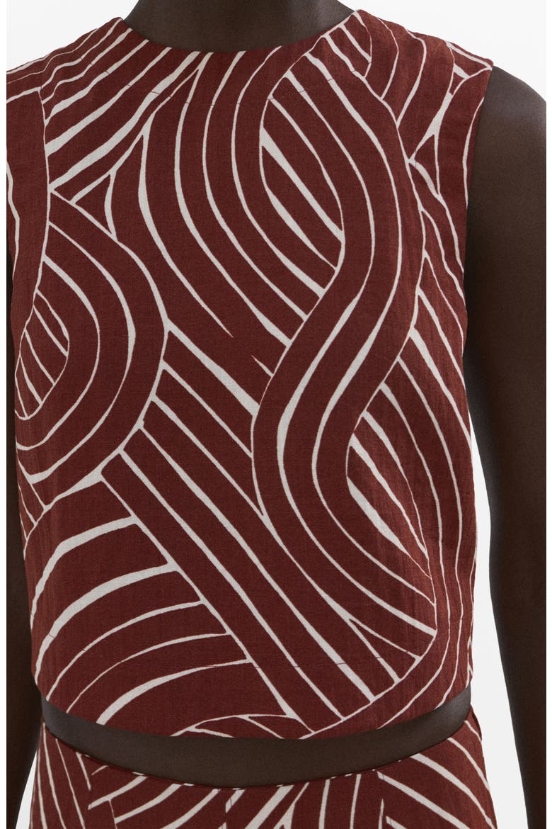 Geometric Print Crop Top, Alternate, color, MAROON