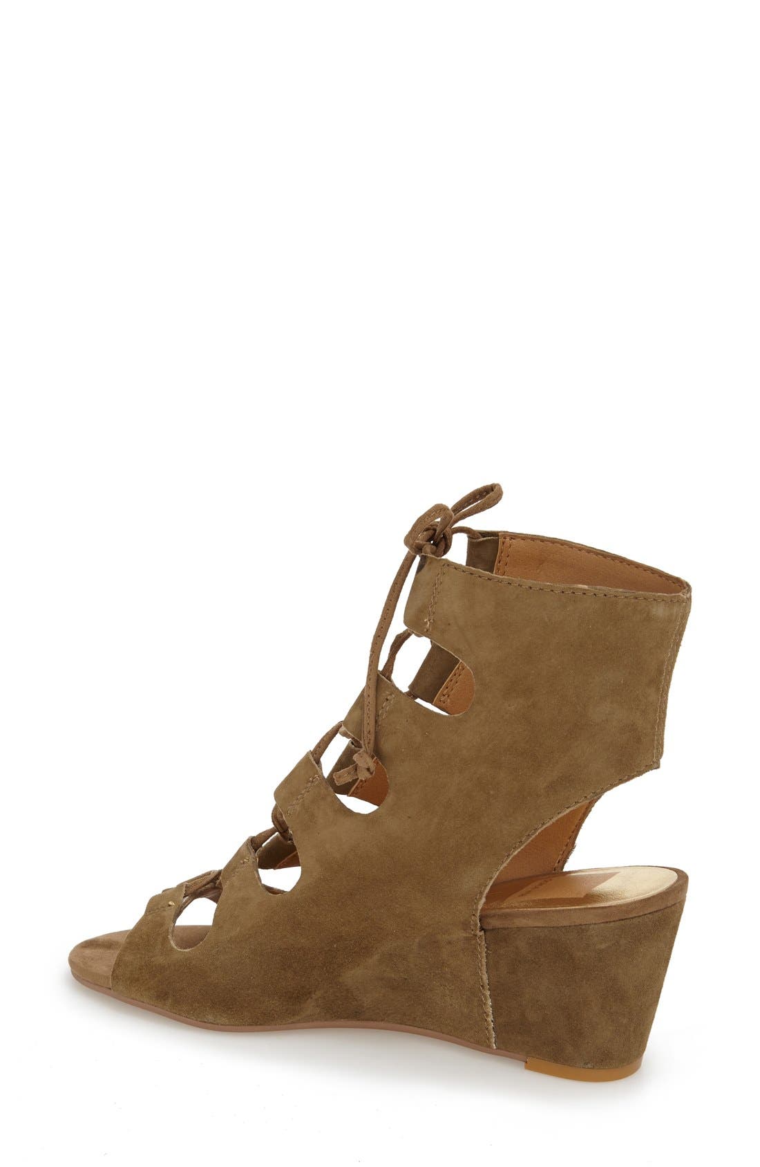 'Louise' Ghillie Wedge, Alternate, color, OLIVE SUEDE