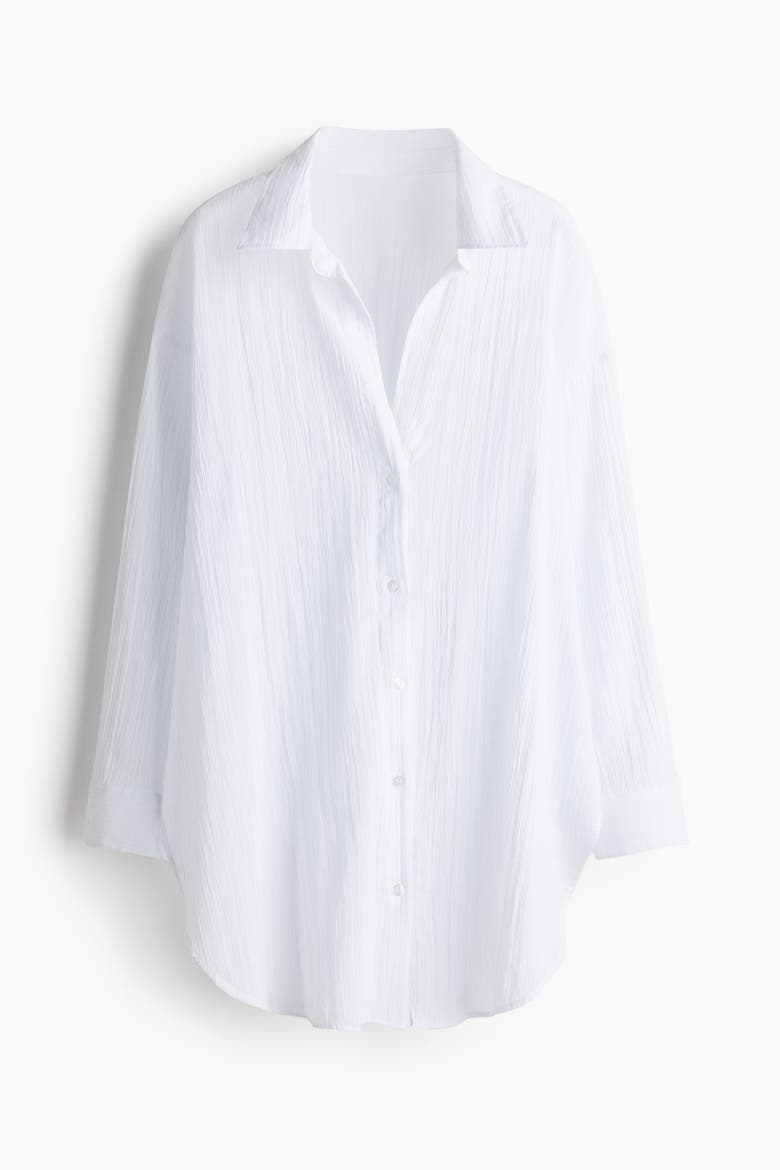 Long Cotton Shirt, Alternate, color, White
