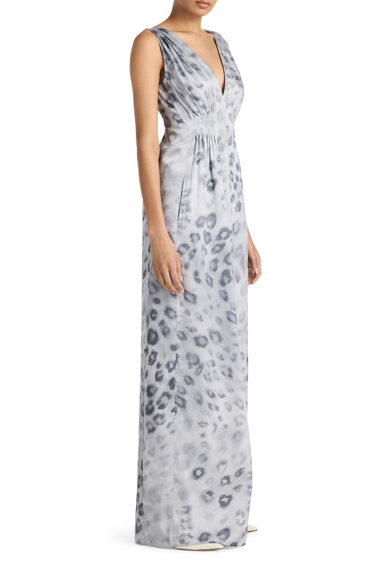 Painted Leopard Print Maxi Dress, Alternate, color, LIGHT GRAY MULTI