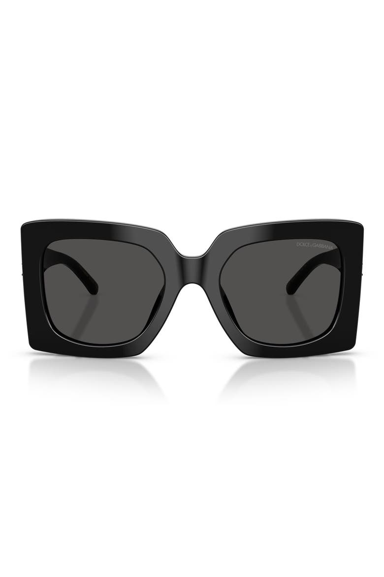 54mm Square Sunglasses, Main, color, BLACK / DARK GREY