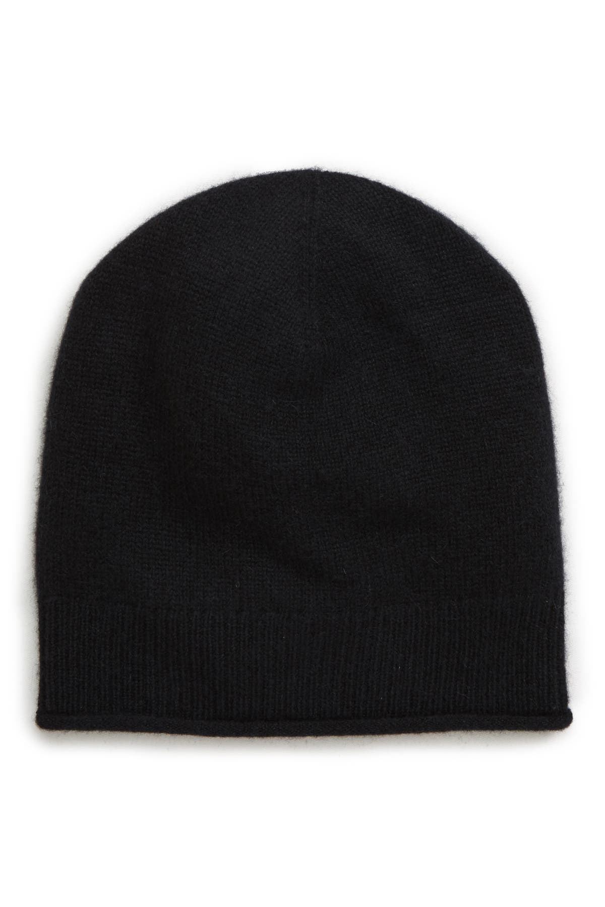 Halogen everyday cashmere beanie black ribbed slouchy