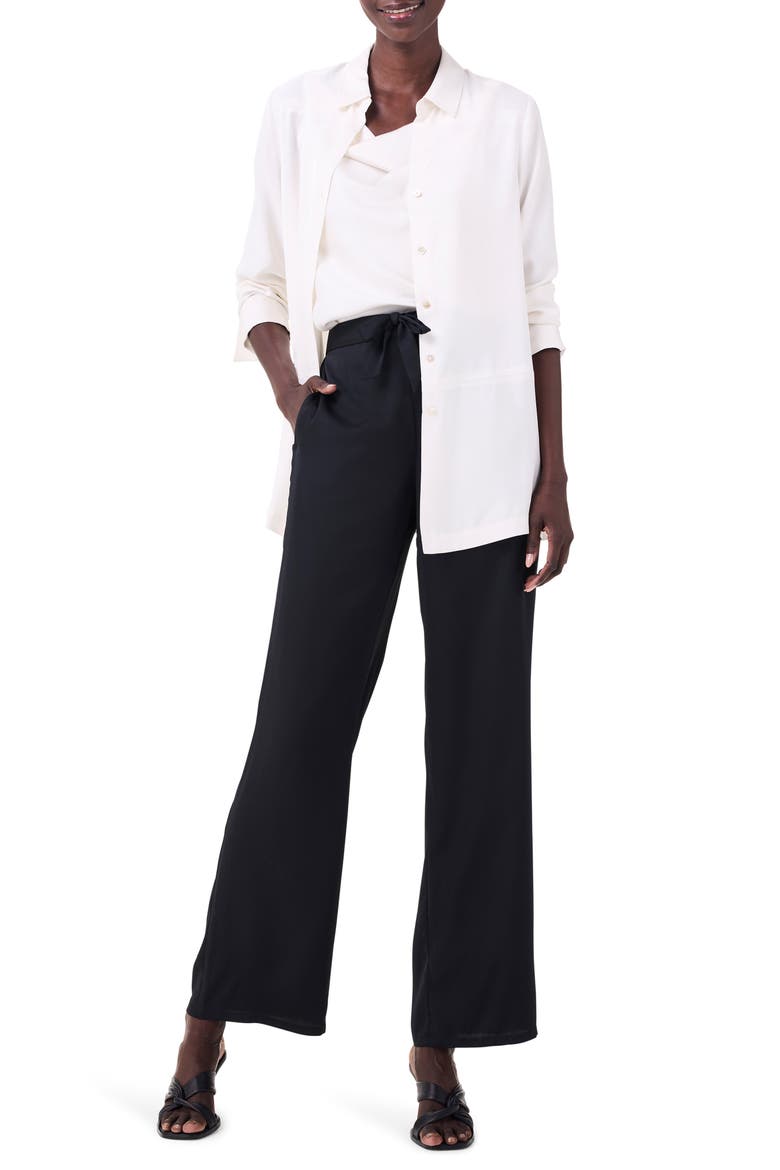 Crepe Mix Button-Up Shirt, Alternate, color, CLASSIC CREAM