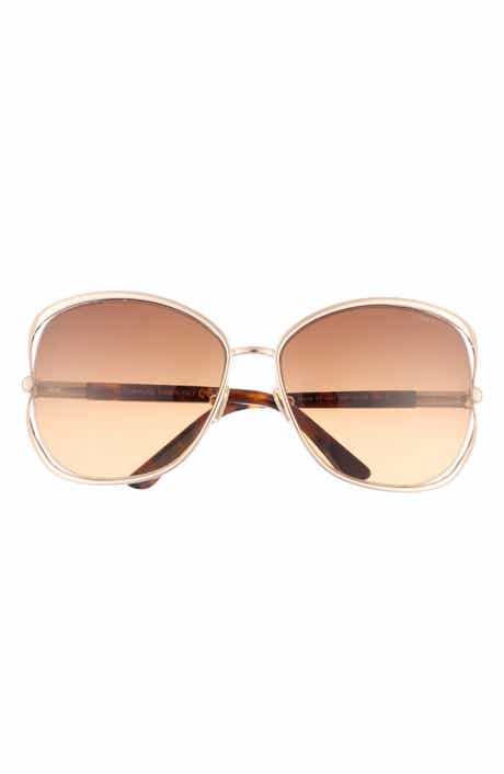 TOM FORD 62mm Round Sunglasses