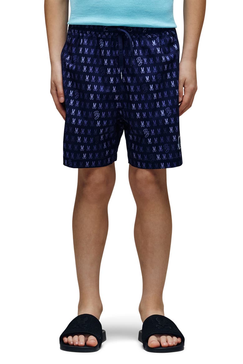 Kids' Ken Print Swim Trunks, Alternate, color, EVENING BLUE