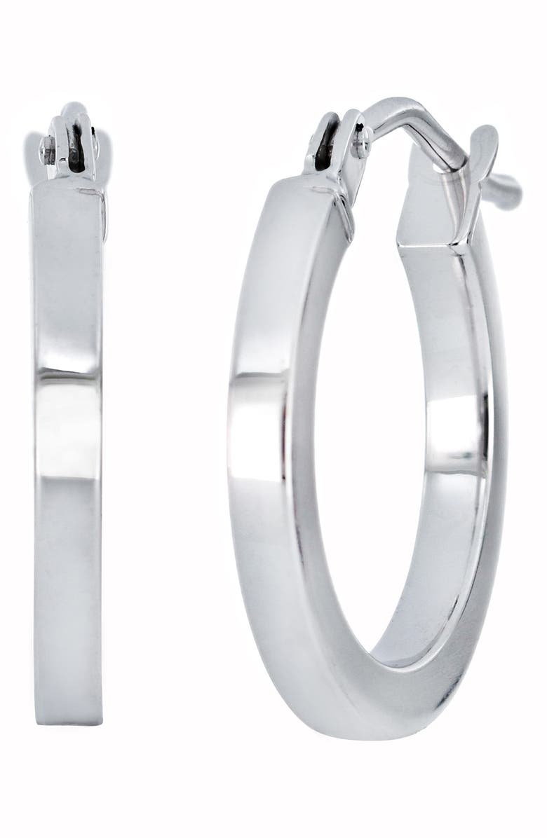 Bony Levy 14K White Gold Pipe Cut Huggie Hoop Earrings, Main, color, 