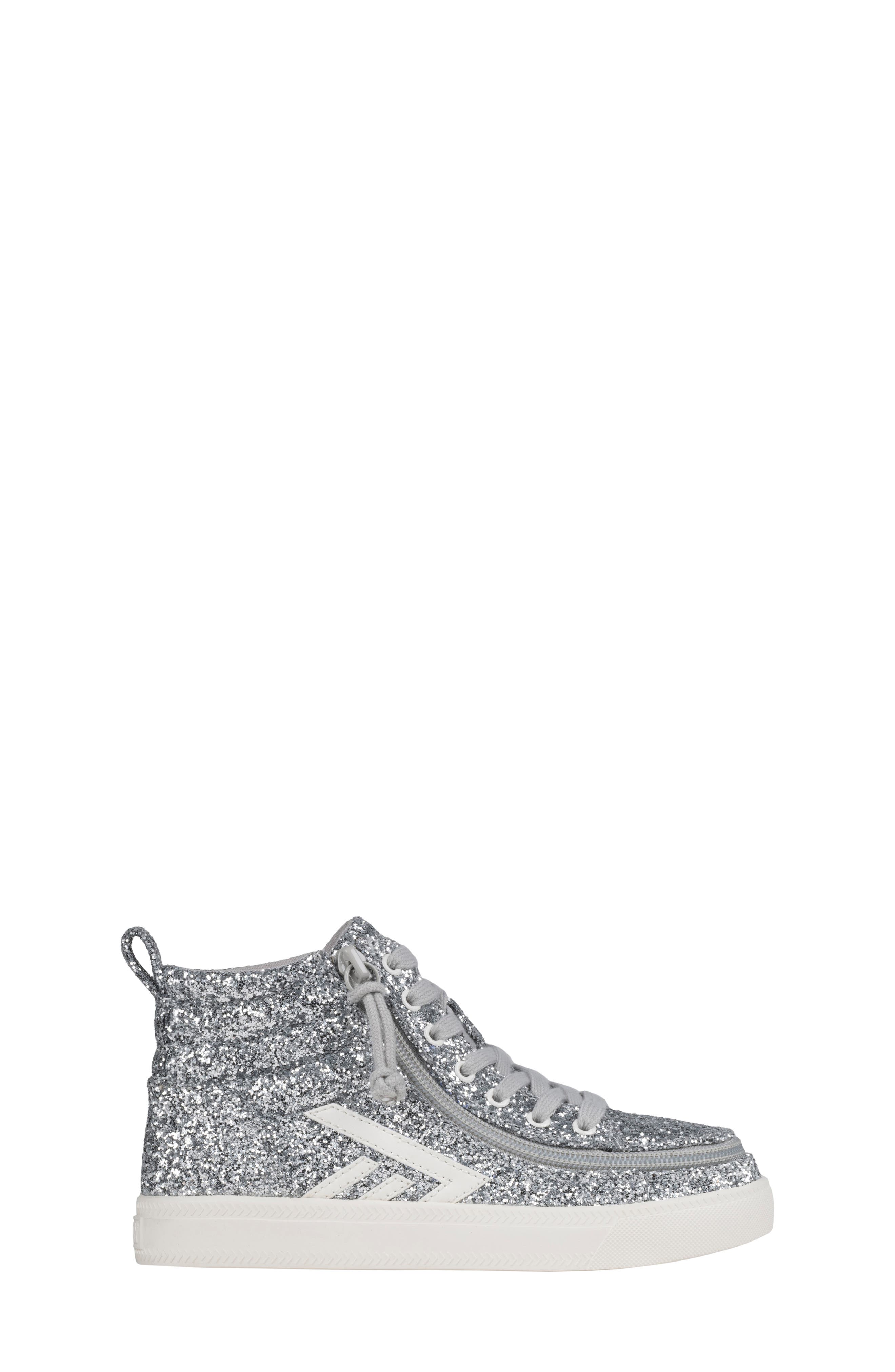 BILLY Footwear Kids
 Wicked Silver Glitz High Top Sneaker, Alternate, color, Silver Glitz