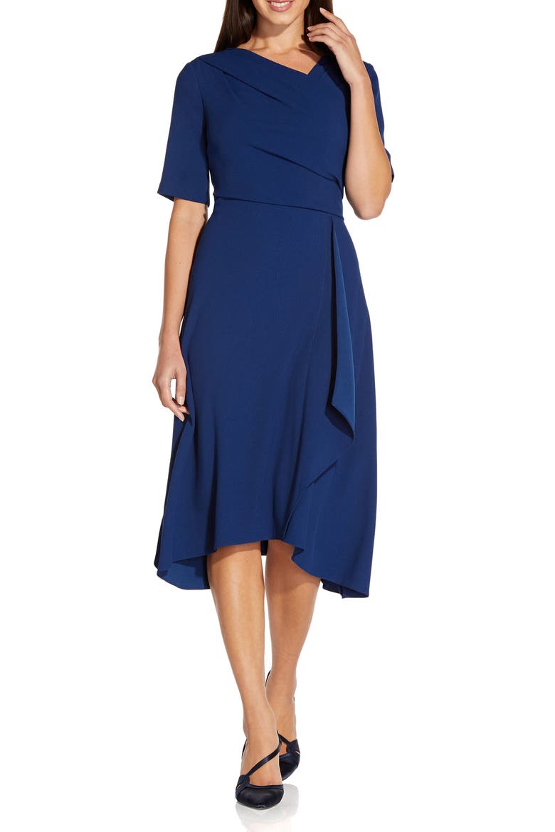 Asymmetrical Hem A-Line Dress, Main, color, NAVY