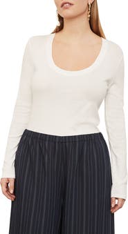Vince Scoop Neck Pima Cotton Top