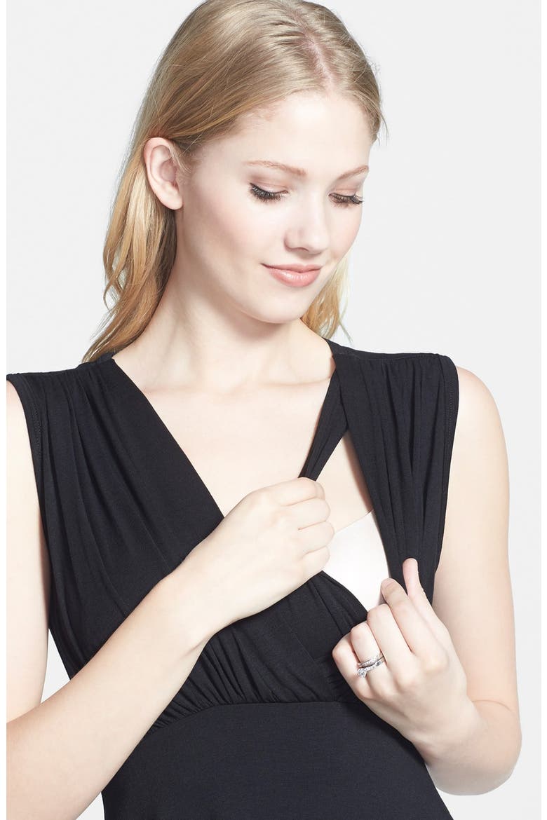 'Tummy Tuck' Maternity/Nursing Top, Alternate, color, BLACK