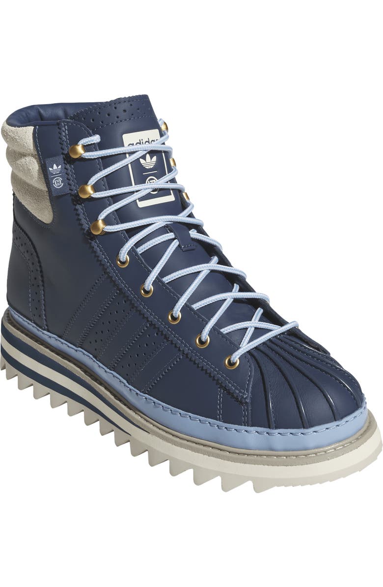 adidas x CLOT by Edison Chen Gender Inclusive Pro Model Sneaker Boot, Main, color, Cream White/ Mineral Blue
