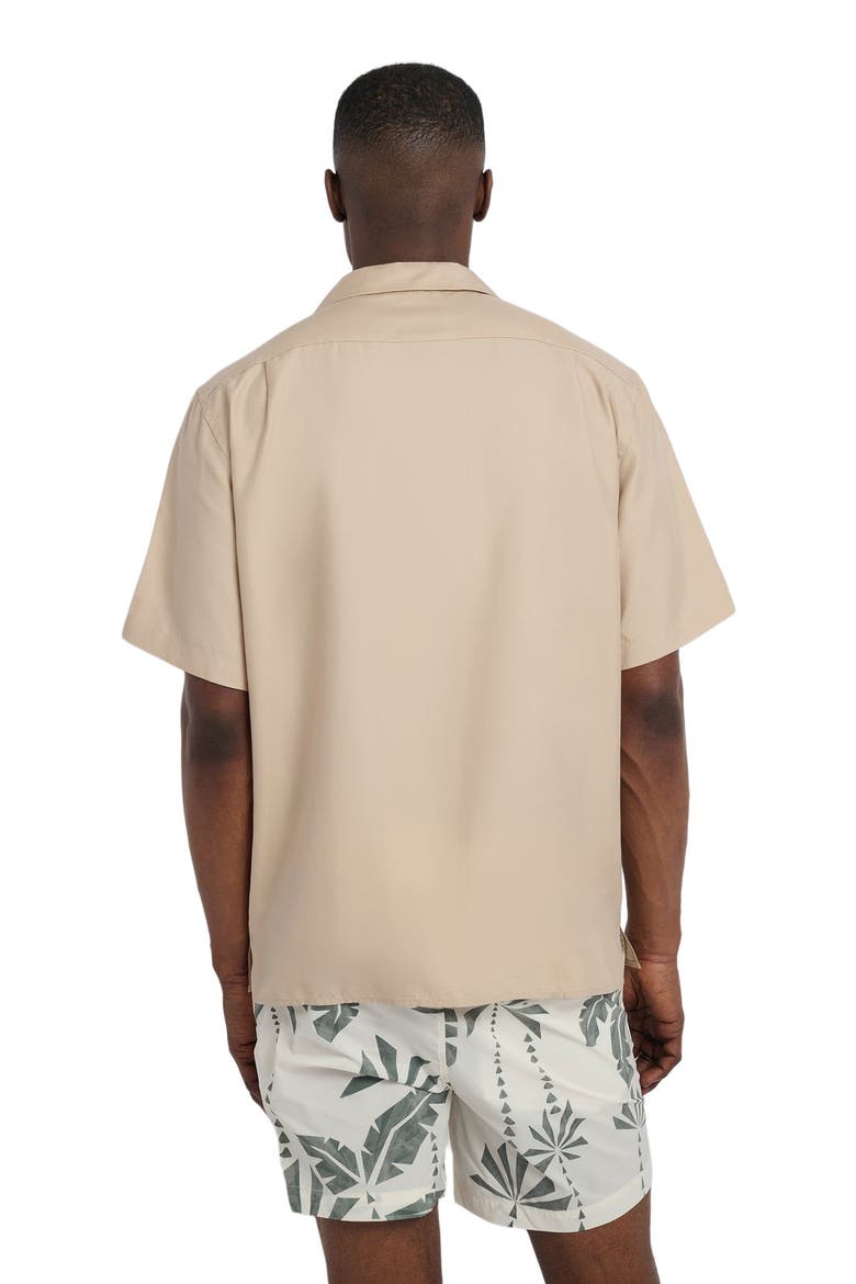 Tencel Vacation Short Sleeve Shirt, Alternate, color, TAN