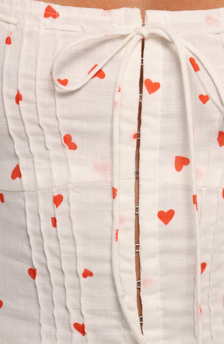 Petal & Pup Alice Heart Print Corset Top, Alternate, color, Ditsy Heart