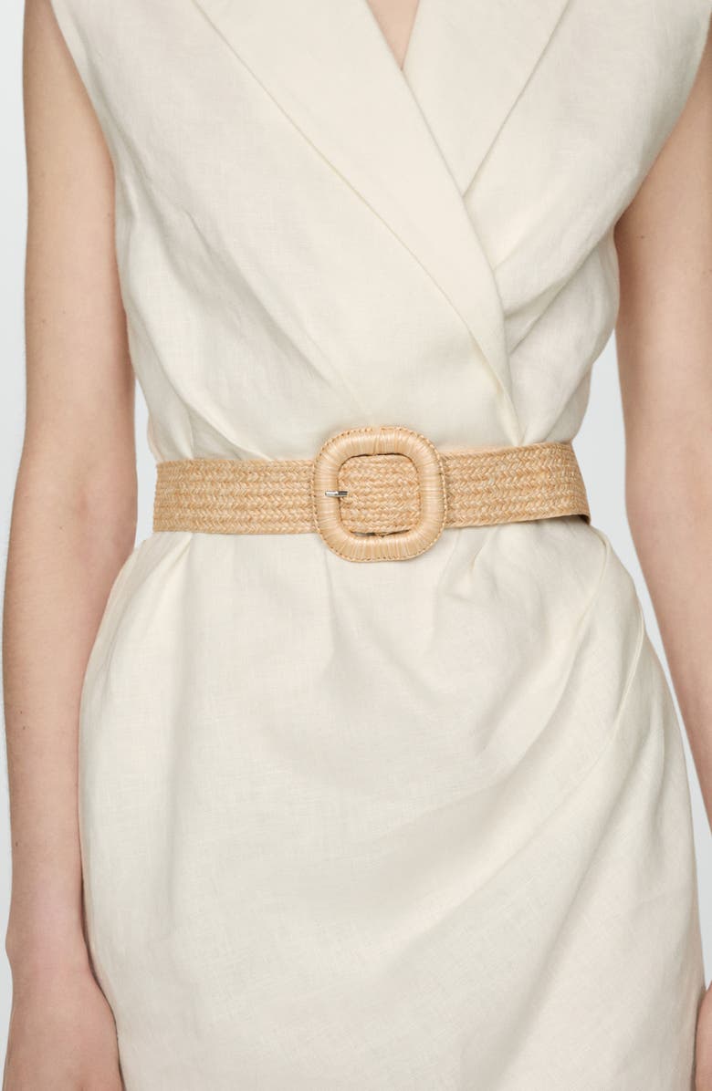 MANGO Belted Linen Minidress, Alternate, color, 