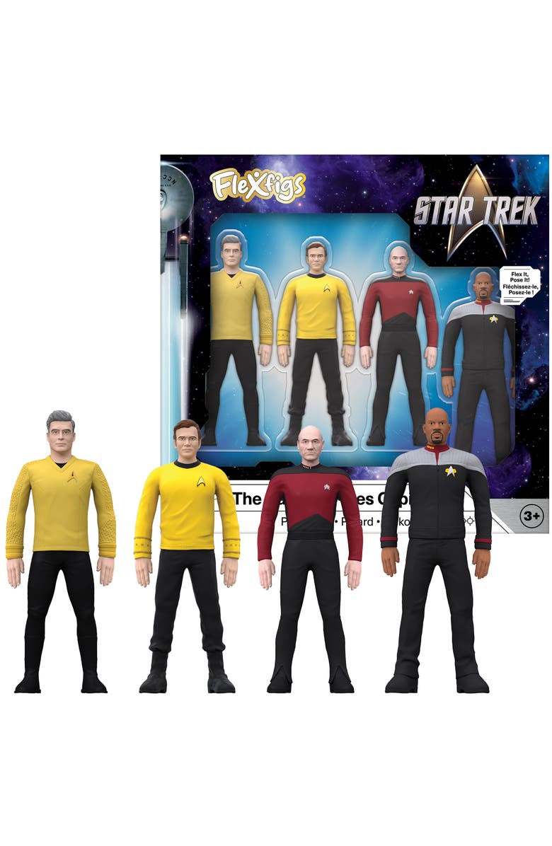 FleXfigs Star Trek Captains 4 Character Pack Ages, Alternate, color, Multicolored