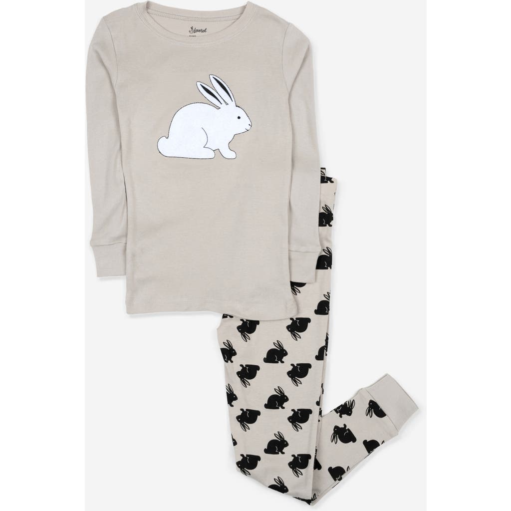Leveret Kids Cotton Two-piece Printed Holiday Pajamas In Gray