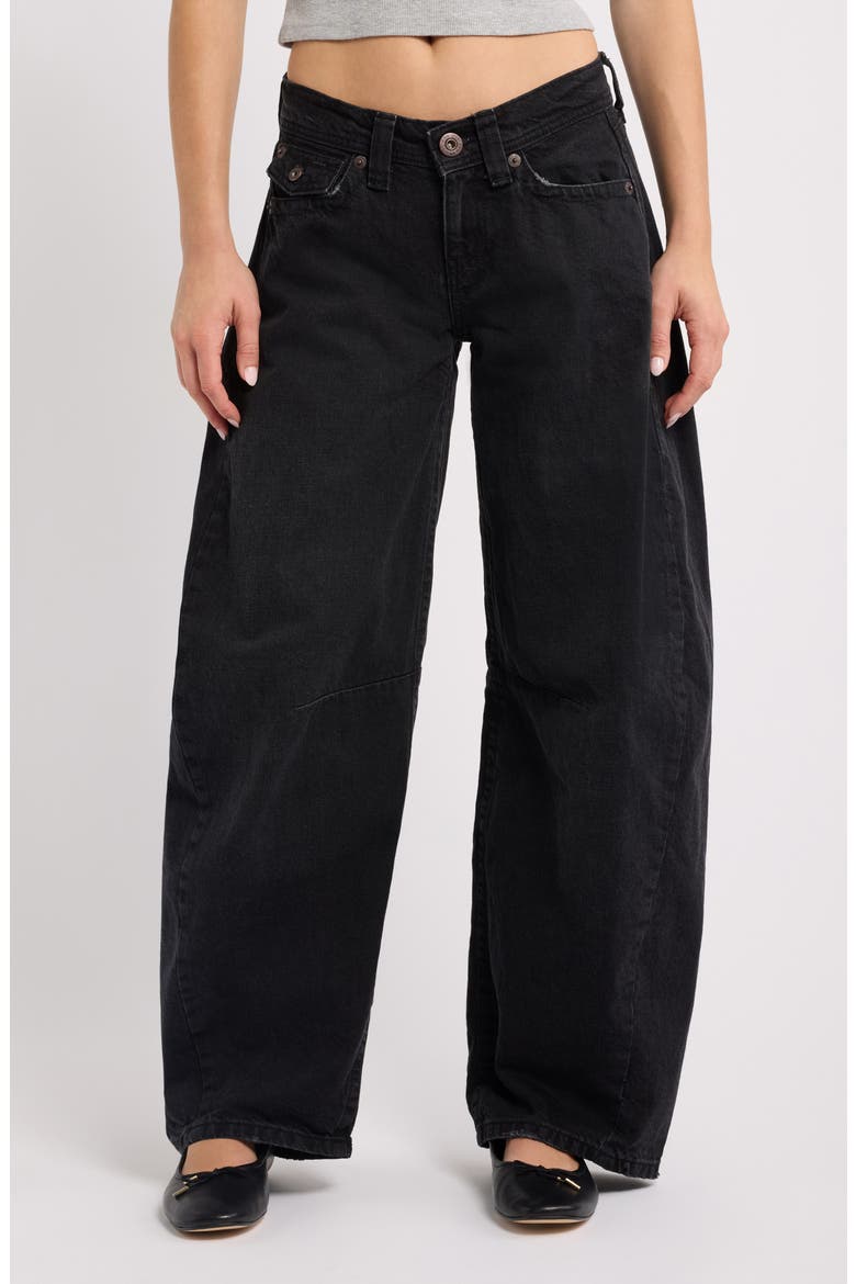 Kayla Low Rise Cocoon Jeans, Main, color, BLACK