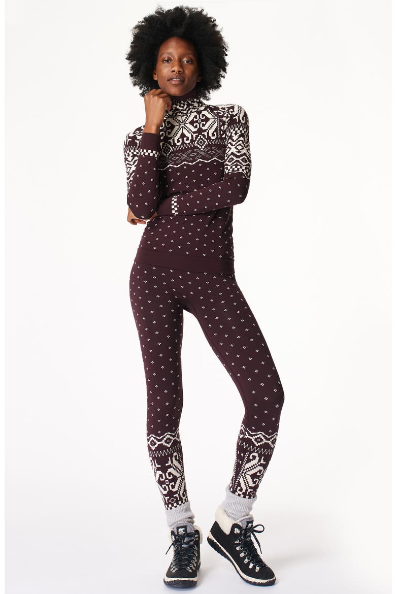 Base Layer Ski Sweater, Alternate, color, BLACK CHERRY FAIRISLE JACQUARD