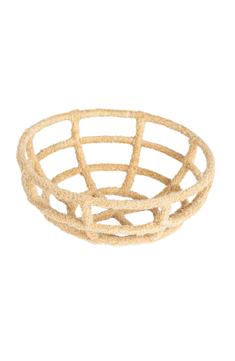 Storied Home Round Cotton-Wrapped Decorative Bowl, Main, color, Tan