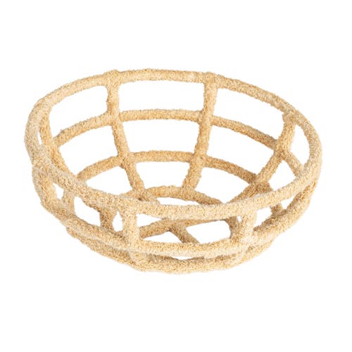 Storied Home Round Cotton-wrapped Decorative Bowl In Neutral