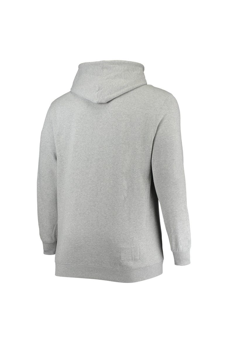 Men's Mitchell & Ness Heathered Gray Chicago Bulls Hardwood Classics Big & Tall Throwback Pullover Hoodie, Alternate, color, Heather Gray