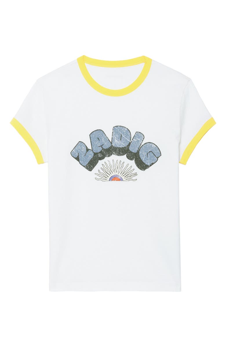 Zadig & Voltaire Logo Graphic Ringer Tee, Alternate, color, Judo