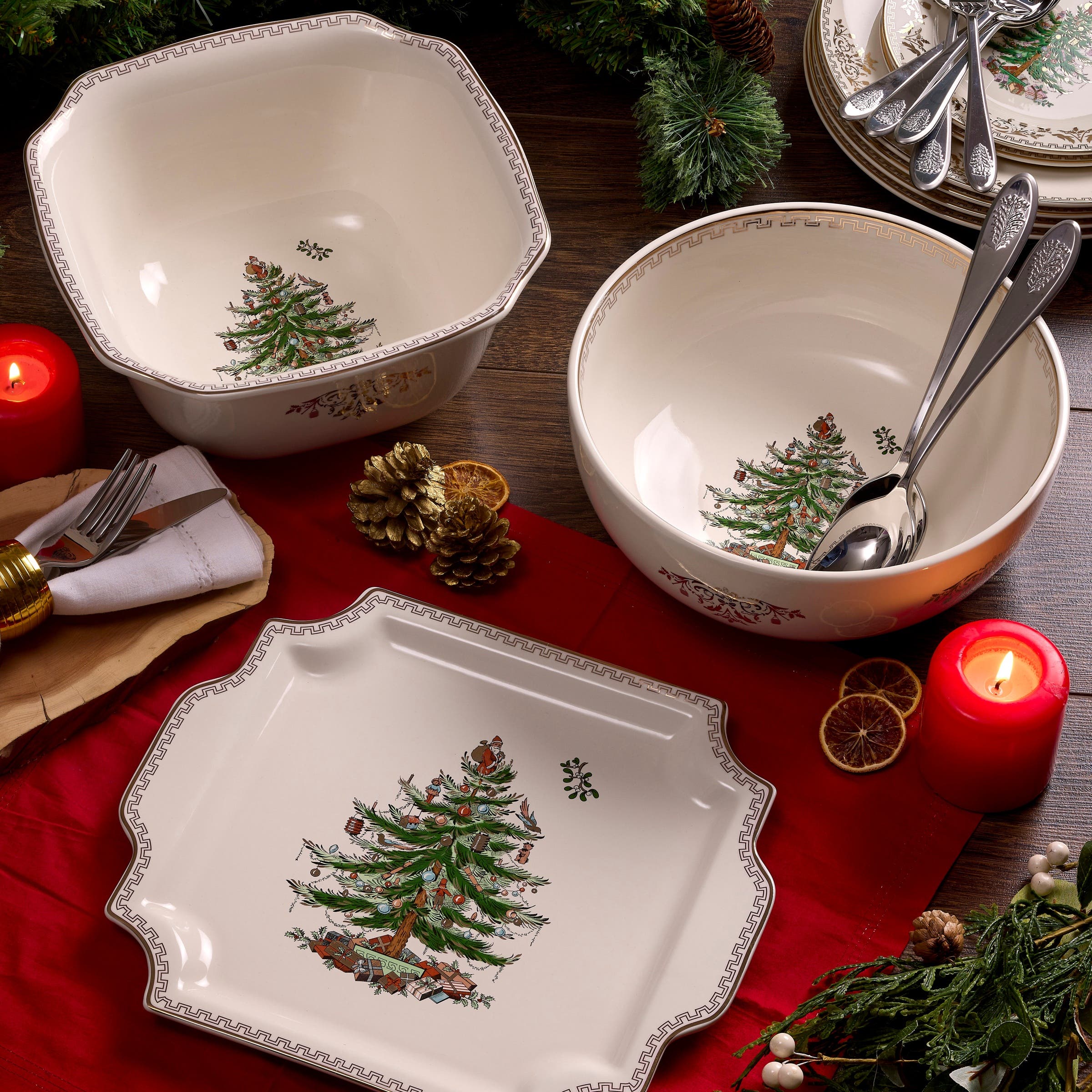 Spode Christmas Tree Gold Square Bowl 10