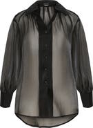 City Chic Iliana Sheer Metallic Shirt