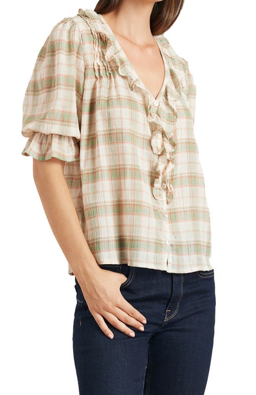 Paneros Clothing Chloe Cotton Ruffle Shirt In Animal Print