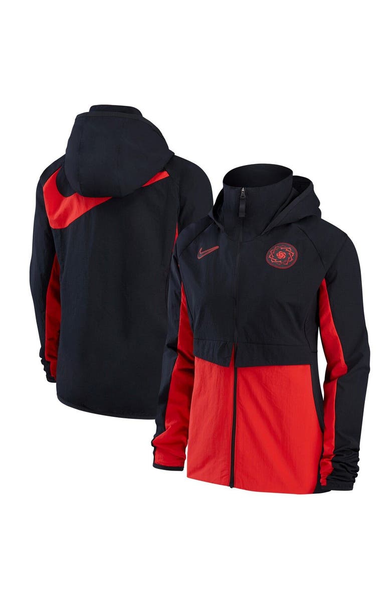 Nike Women's Nike Black Portland Thorns FC All-Weather Raglan Performance Full-Zip Hoodie, Main, color,