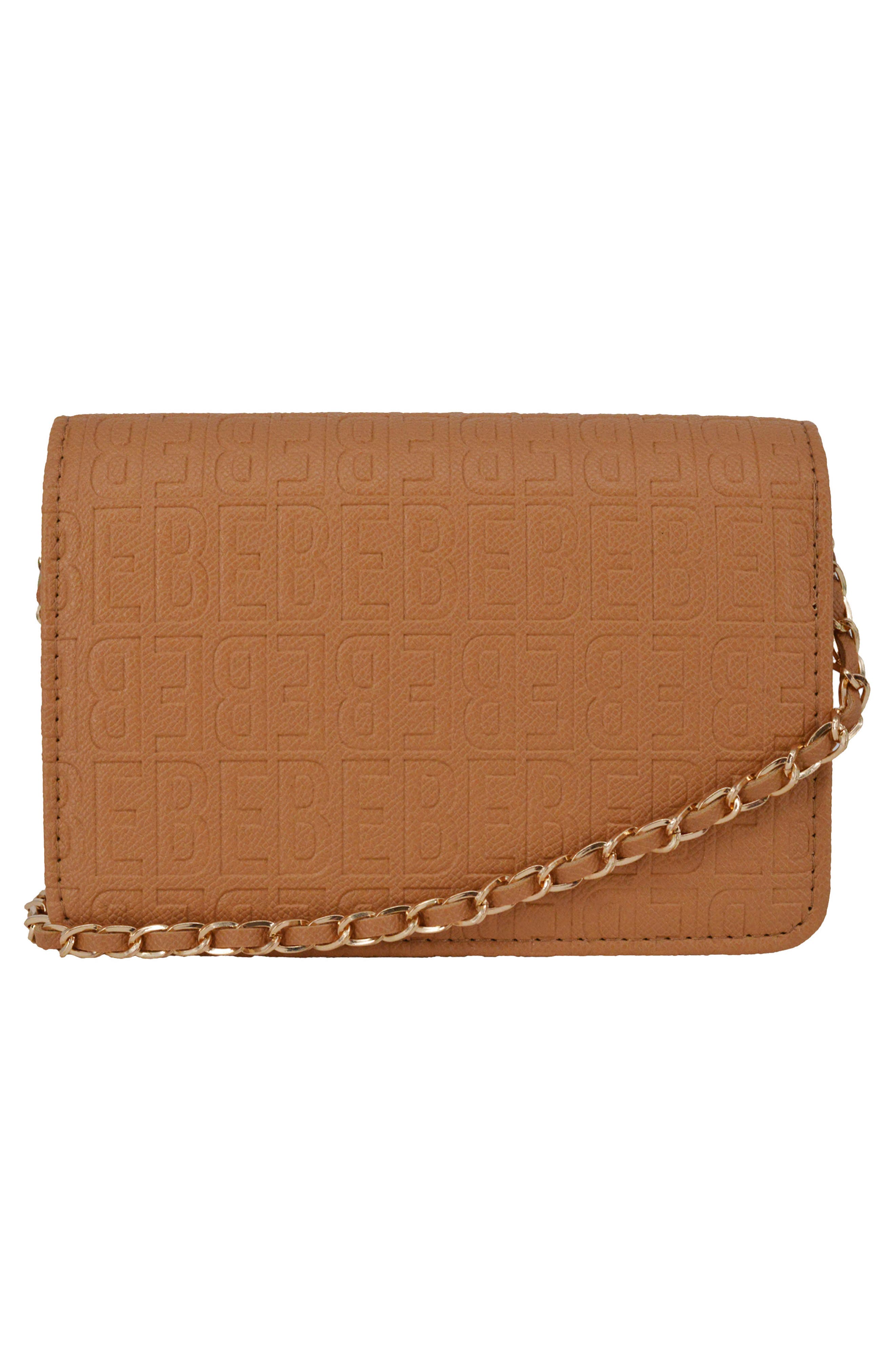 bebe Thea Crossbody Bag, Alternate, color, Camel